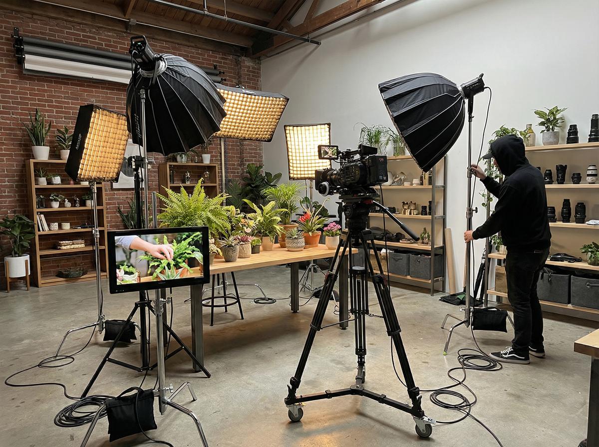 黄色仓库植物视频制作工作室